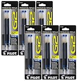 Pilot G2 Gel Ink Refill, 2-Pack for Rolling Ball Pens, Ultra Fine Point, Blue Ink (77288), Pack of 12 Refills