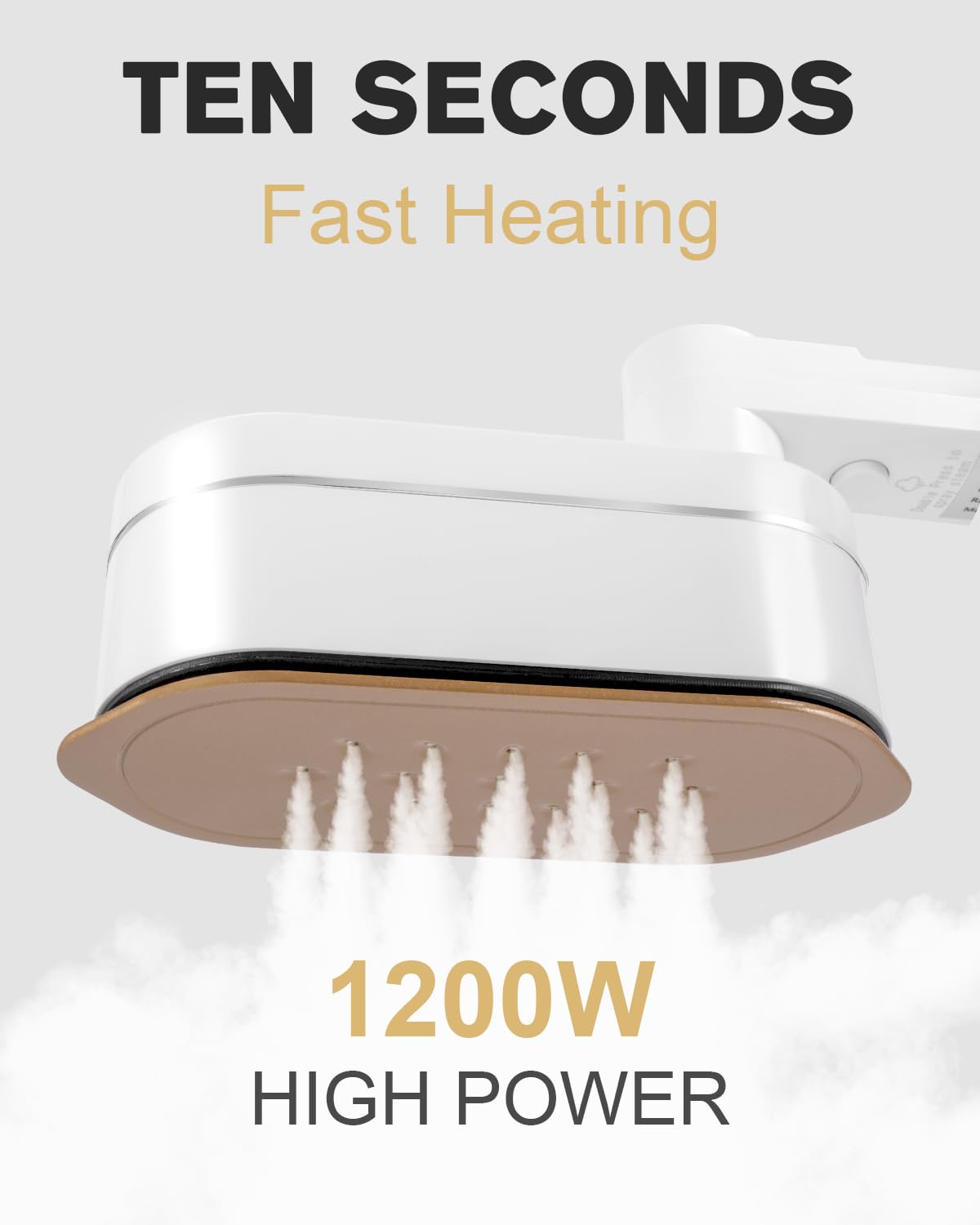 Fer à Vapeur de Voyage Pliable avec écran LCD, 10S Chauffage Rapide, 1200 W, Avec Base Résistante à la Chaleur, Poignée Rotative à 180°, Défroisseur Portable pour les voyages, la maison, le bureau