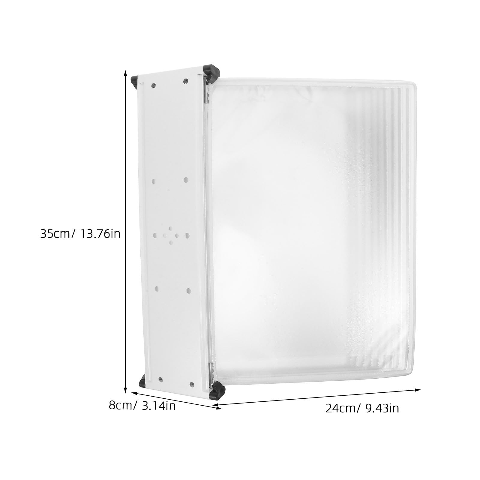Portadocumenti da Parete A4, Espositore Documenti 5 Pagine e 5 Cartelle a Fogli Mobili, Ferro e Pvc, Bianco, per Presentazioni e Home Office