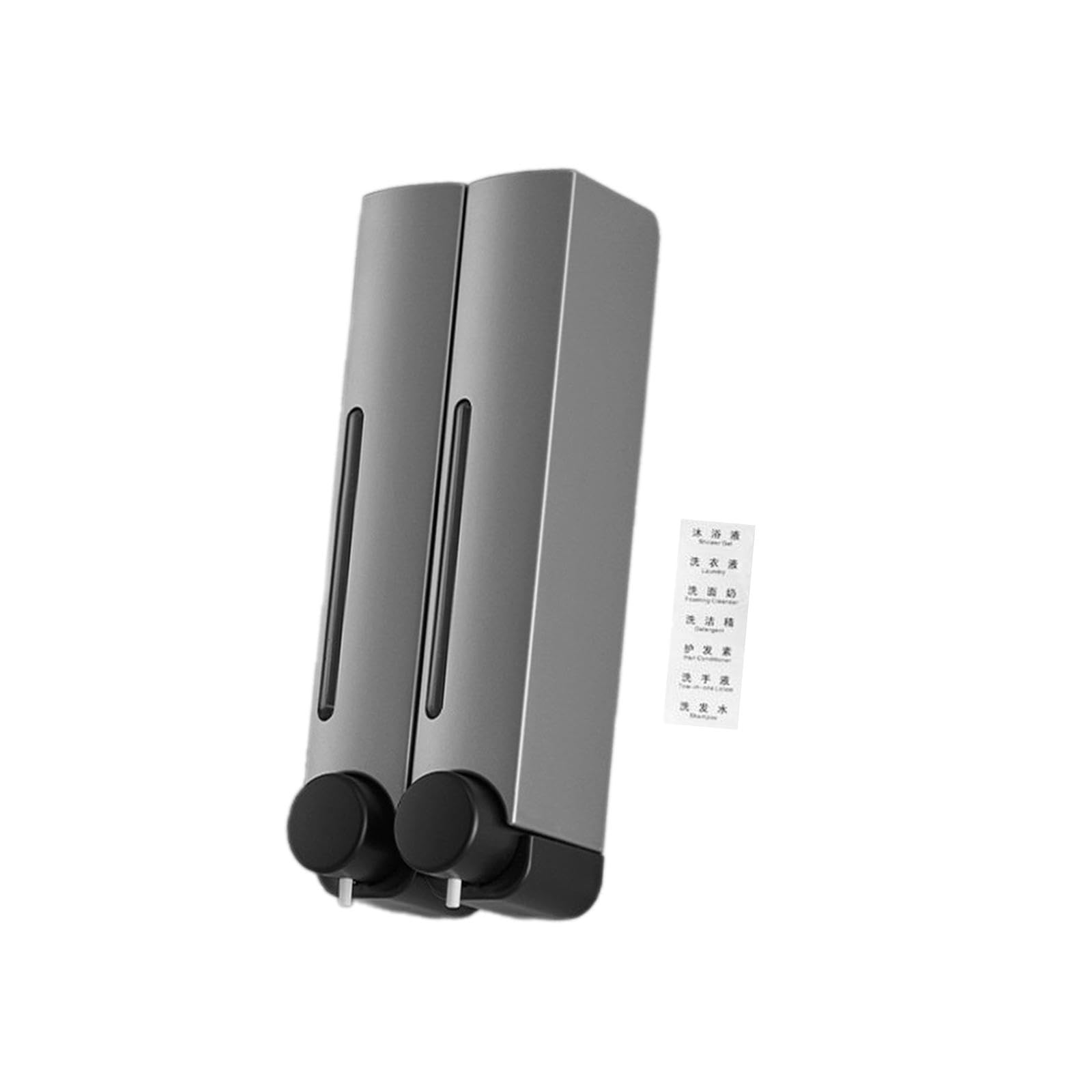 Dispensador de Jabón con Bomba, Dispensador de Loción, Recipiente de Ducha, Dispensador de Champú, Dispensador de Acondicionador para Baño, a, Plata Doble Cabeza, Individual