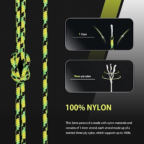 Abma Cord Paracord 100 lbs 2mm 100% Nylon 30M - Dragonfly, Multi Color-dragonfly, 30 Meters - Image 3