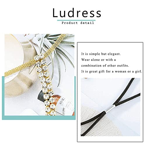 Ludress Layered Thigh Chain Gold Rhinestones Leg Chain Spaekly Crystal Body Chain Halloween Rave Body Jewelry Accessories for Women and Girls - Image 6