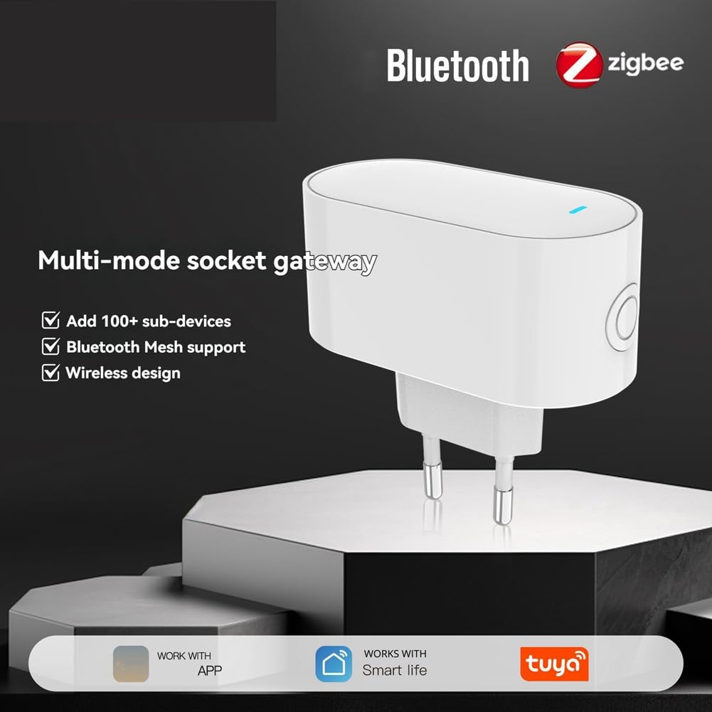 Passerelle Tuya ZigBee Hub Passerelle ZigBee Multimode Hub Bluetooth Mesh pour Domotique Intelligente Prise UE