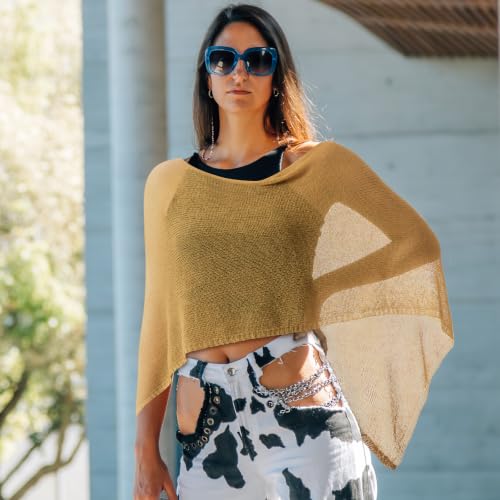 Image of Women Sheer Poncho Shrug Summer Sheer Blouse Top Lightweight Poncho Bolero for Evening Dress