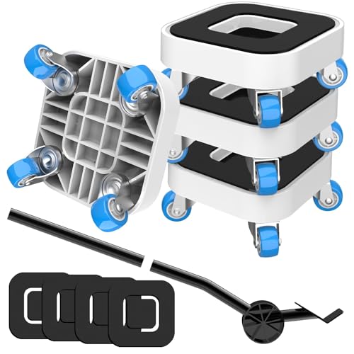 Kiss Core Furniture Mover Set with Wheels, Furniture Slider with 360° Rotating Transport Roller, Heavy Duty Lifter Tool for Sofa, Bed, Cabinet (1.0 inch Wheels + Pry Bar)