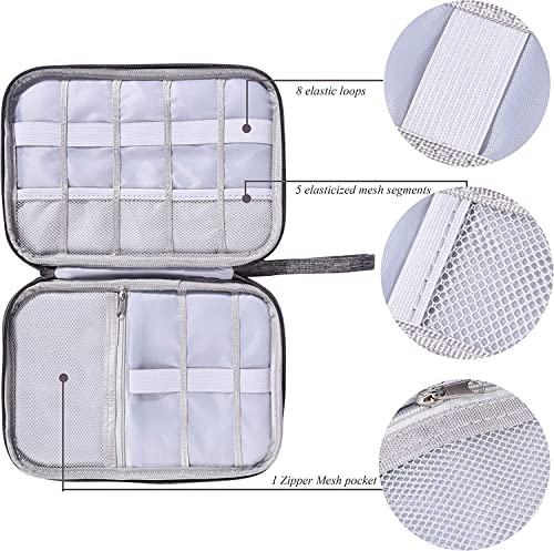 DoraPaz Electronics Accessories Bag, Digital Gadget Organizer Case, Waterproof Travel Gear Storage Carrying Sleeve Pouch for Cable, USB, Earphones, Portable Hard Drives, Power Banks (Gray) 2 515W8m3VZgL