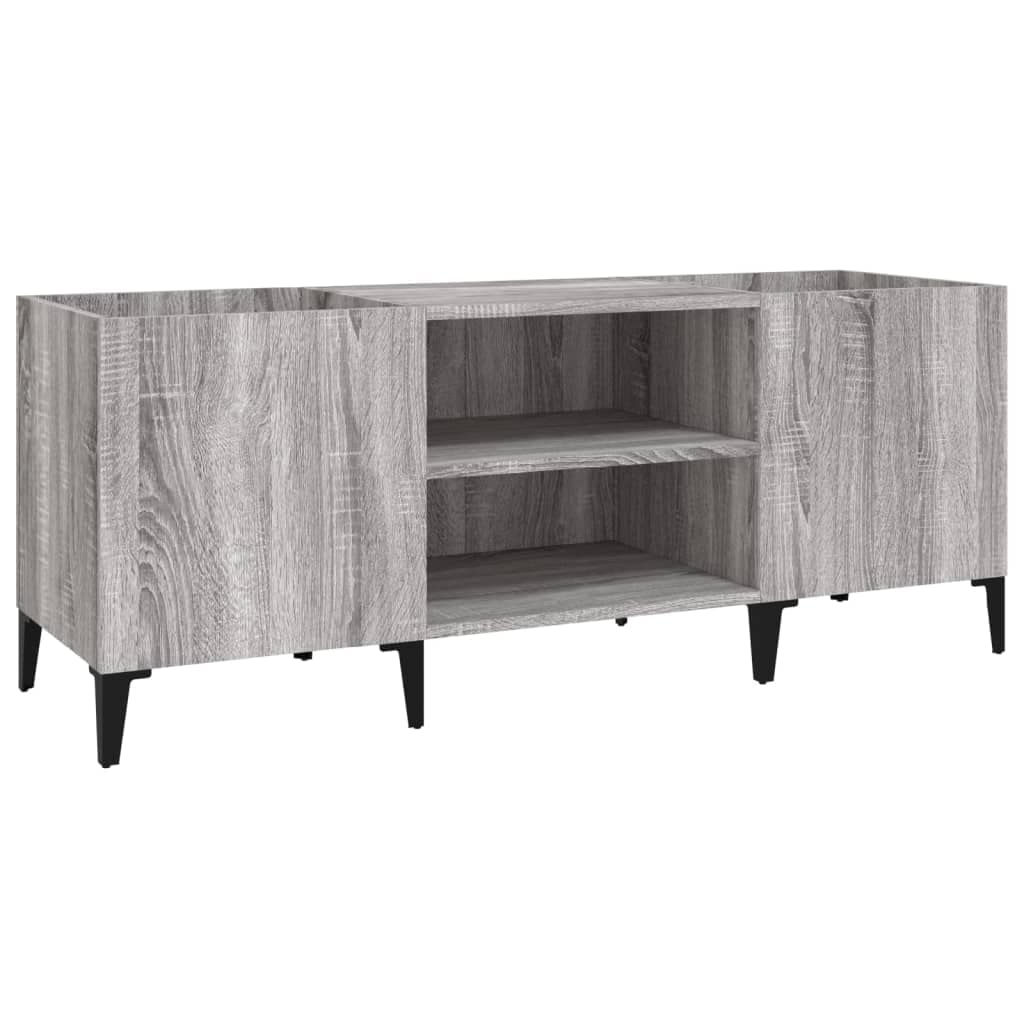 Mobile Porta Dischi Grigio Sonoma 121x38x48cm Legno Multistrato,Supporto per Giradischi,Supporto per Giradischi in Legno,Supporto per Giradischi con Spazio di archiviazione