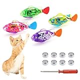 Schwimmroboter Fisch für Katzen, interaktives Katzenfischspielzeug Aquarium Spielzeug mit LED-Licht undespielzeug Schwimmbad Plastikfischspielzeug, Katzenübung zur Stimulierung des Jägerinstinkts