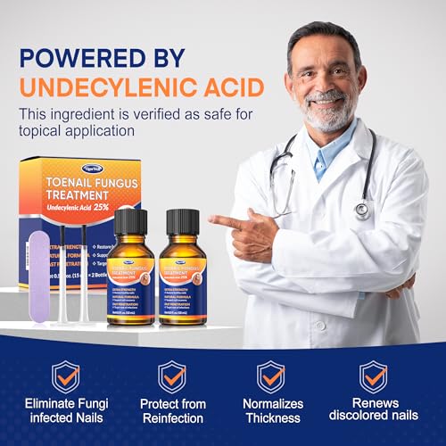 image for VigorWell Toenail Fungus Treatment with 25% Undecylenic Acid: Toenail 