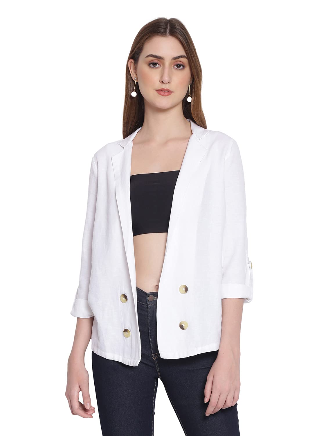 Women Regular Fit Cotton Roll-Up Sleeves Solid Casual Shrug-image-47
