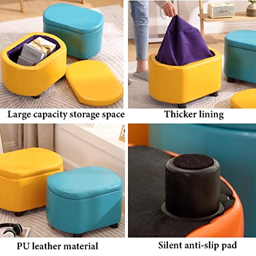 Petit tabouret avec rangement marron pour gagner de l'espace et protéger les parquets - 8