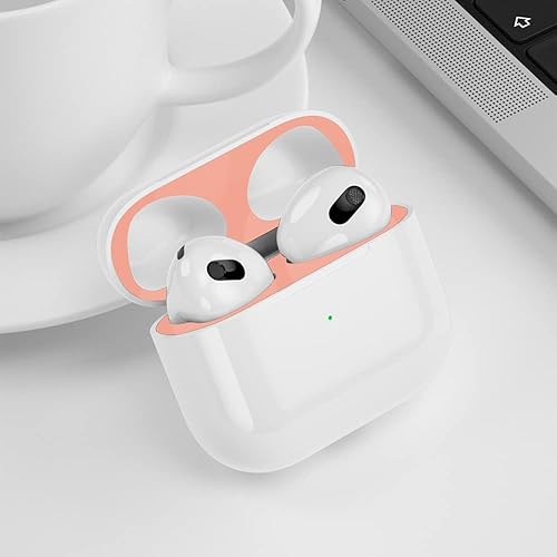 Miniatura 7 de Funda protectora antipolvo de metal para Apple AirPods 3, película protectora ultra delgada, cubierta resistente a los arañazos, evita virutas de