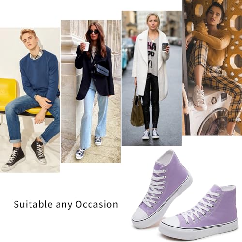 Image of hash bubbie High Top Canvas Sneakers Fashion Walking Shoes | high tops non slip on walking breathable casual comfortable lace up tennis shoes
