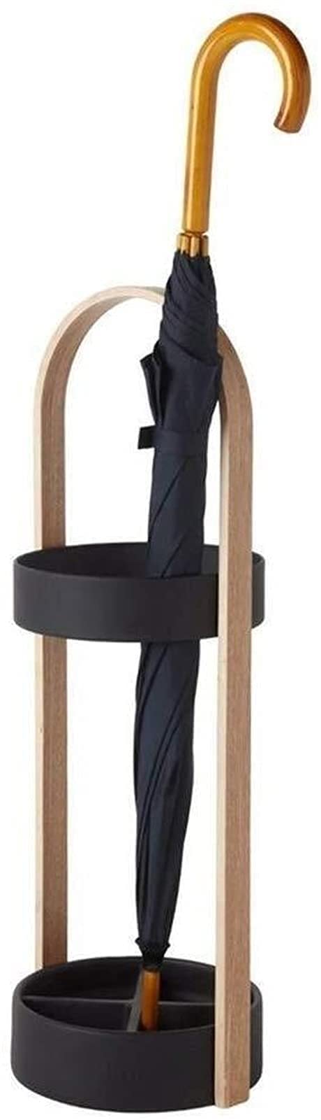 Porte-parapluie étagère de sol en bois de noyer pour hall et bureau 22x68,6cm