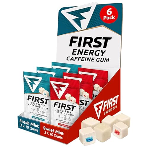 First Energy Caffeine Gum Variety Pack – Sugar-Free, Swift-Acting Energy
