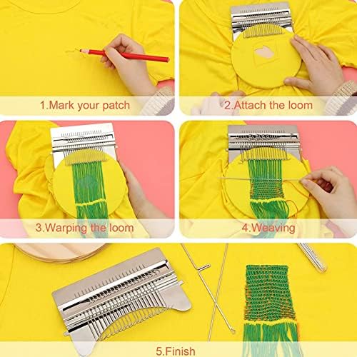 Yizemay Small Loom-Speedweve Type Weave Tool, Wooden Darning Tool Creative DIY Weaving Most Convenient Darning Loom for Beginners (28 Hooks)