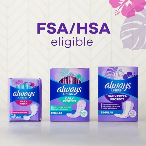 Always Panty Liners for Women Thin No Feel Protection Daily Liners, Regular, Unscented, 162 Count - image 9