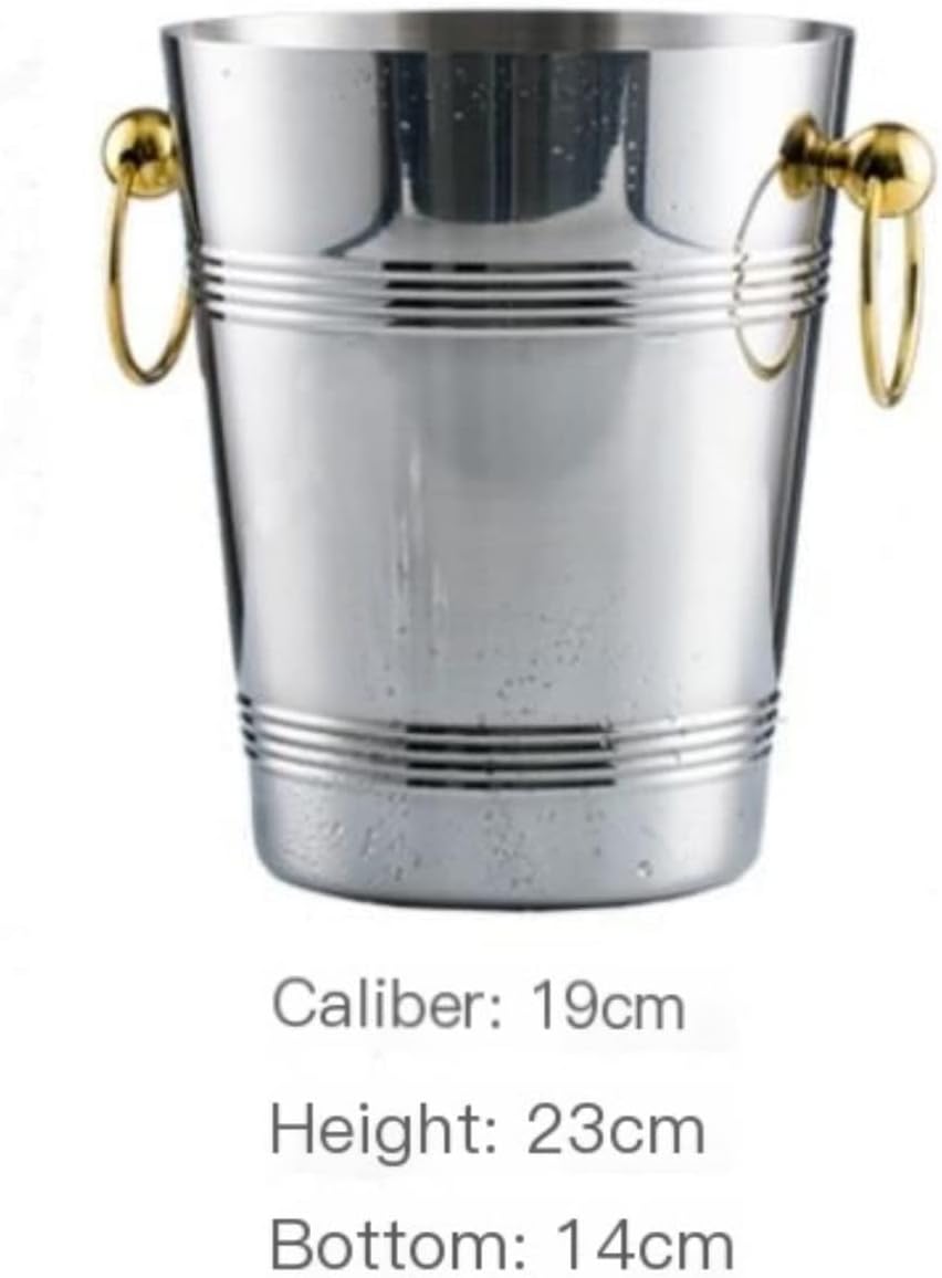 バー用品 アイスペール ステンレス鋼アイスバケット肥厚クリエイティブシャンパンバケツクーラーバケツバレル(Gold)