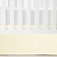 Vista 1 de Lush Decor Falda de cuna sólida con textura de lino impreso, 52 x 28 pulgadas, marfil