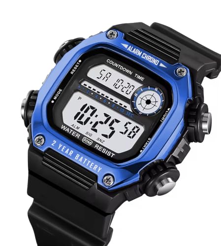 Image of Time Up Digital Dial Finer-Quality Material Square Shape Waterproof,Alarm,Night-Light Watch for Men & Women- WF124-X
