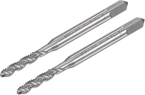 uxcell Grifos de flauta en espiral, 5-40 UNC 2B Acero de alta velocidad (HSS) sin recubrimiento de la máquina de fresado de roscado roscado de rosca