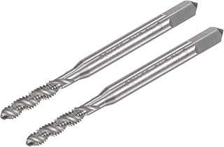 uxcell Spiral Flute Taps, 5-40 UNC 2B High Speed Steel (HSS) Uncoated Machine Thread Milling Threading Screw Tap 3 Flutes Tapping Tool 2pcs