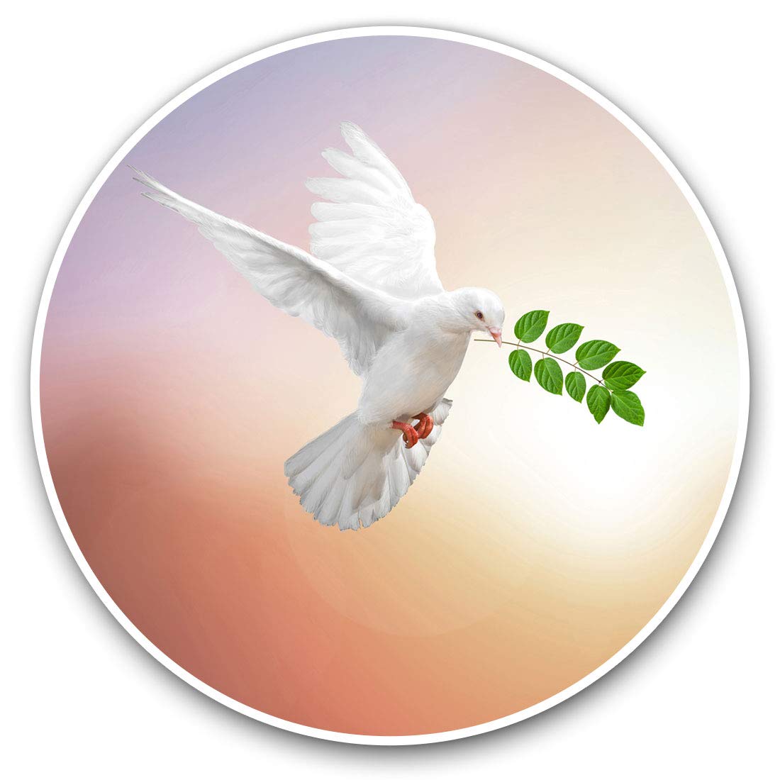 Destination Vinyl Ltd White 2 X Heart Stickers 10 Cm - Dove Peace Bird Humanity Fun Decals For Laptops,Tablets,Luggage,Scrap Booking,Fridges #21999
