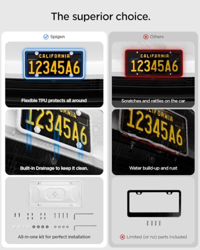 Image of Spigen 1 Pack Car License Plate Frame Holder Screws & Install Kit - White