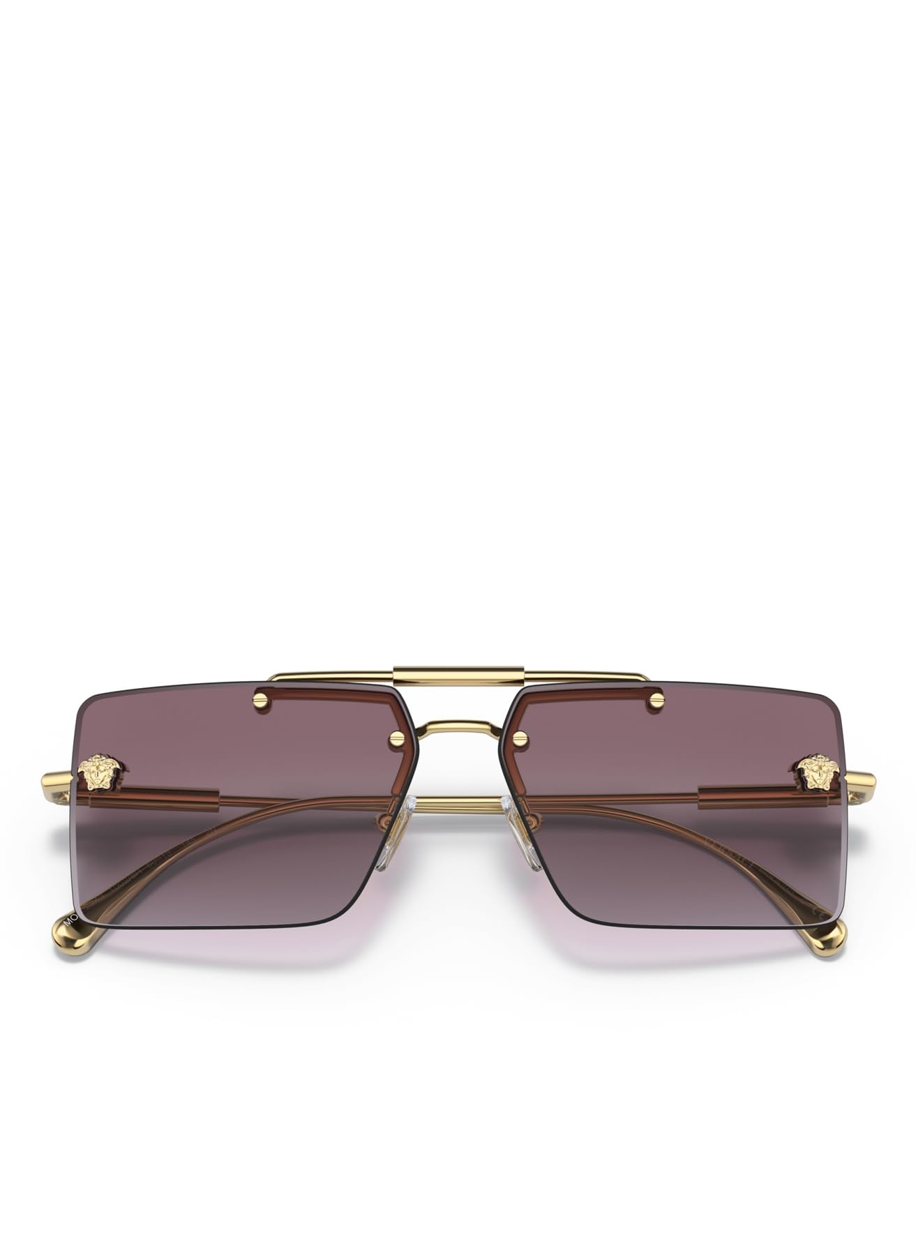 Versace VE 2245 10028H Gold Metal Rectangle Sunglasses Purple Gradient Lens product thumbnail 4