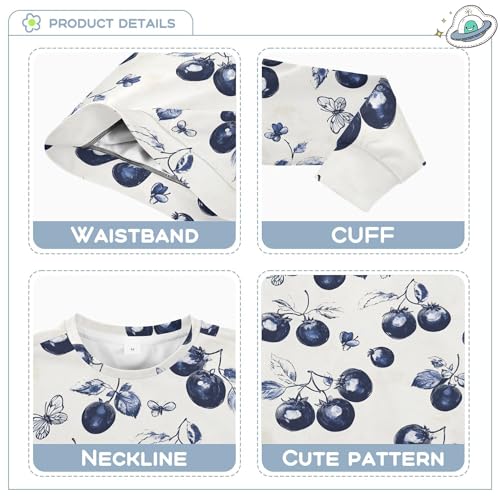 JUNZAN Art Blueberries Fruit Neutral Kids Boys Hooded Sweatshirt Long Sleeve Kids Hoodies Boys Camping 4T3