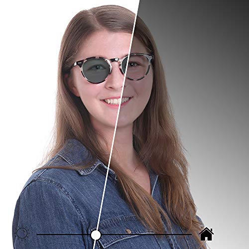 Image of YEIN Bifocal Reading Glasses, Photochromic Gray Sunglasses, for Women /Men（Black&White,+1.00 /+4.00 Magnification）