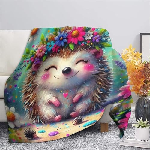 Couverture hérisson 3D 200x230cm en microfibre douce pour canapé et lit
