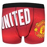 Manchester United FC Herren Boxershorts mit Logo - 95% Baumwolle; 5% Elasthan - Rot - M