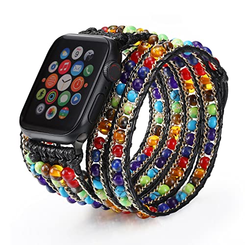 Bracelet Apple Watch pierre chakra naturelle de montre 41mm 44mm
