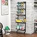Bukfen Garage Tool Storage Rack, Wall Mount 5-Tier Heavy Duty Metal Organizer with 8 Drill Holder Slots, Adjustable Shelves, Side Hooks Workshop Utility 1 Pack Black Vertical Space-Saving Organization