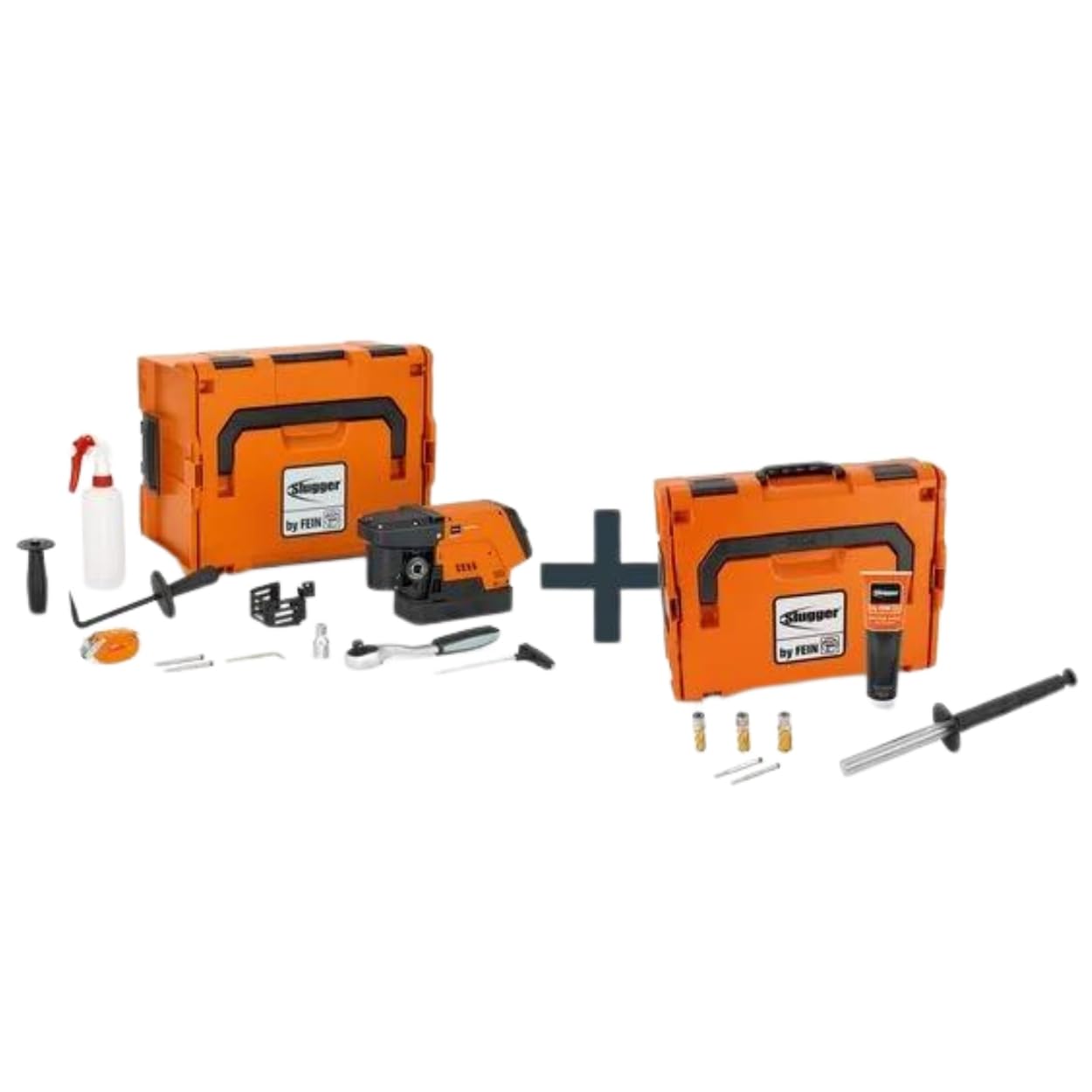 Fein JMC Magforce 90 Truck Frame HSS ID TIN Cutter Set - Magnetic Base Drill with Brushless Motor for Work in Hard-to-Reach Areas, 1,100W, 1-3/8" HSS Cutter Max. Diameter - 72732368090