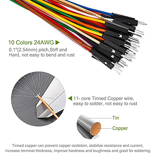 Chanzon 40pcs 20cm Long Male to Female Header Jumper Wire Dupont Cable Line Connector 40 pin Solderless Multicolored for Arduino Raspberry pi Electronic Breadboard Protoboard PCB Board