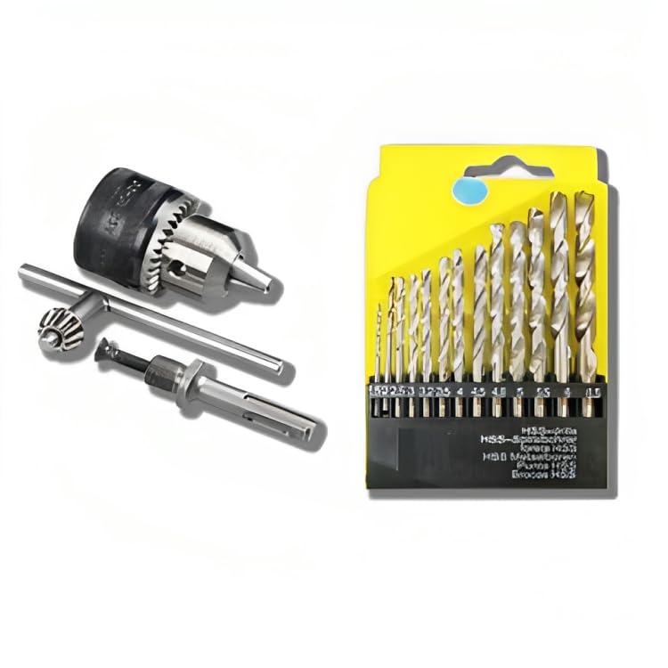 ZIODIC 13mm drill chuck and key set heavy duty with adaptor and 13 PCS HSS drill set (B0CLHKV5NV) Amazon Price History, Amazon Price Tracker