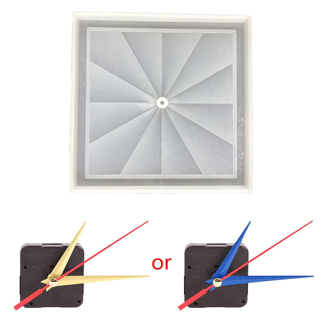 SOFEA Baking Pan, Square Windmill Wall Clock Epoxy Resin Mold Desktop Ornament Clock Silicone Mold