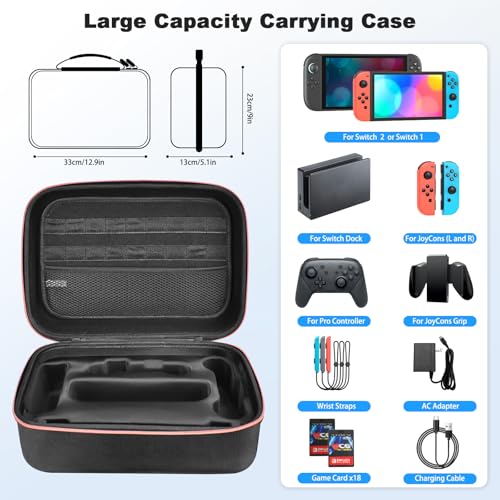 image for Gorixer Switch Case for Nintendo Switch 2(2025) or 1 and OLED Models(2