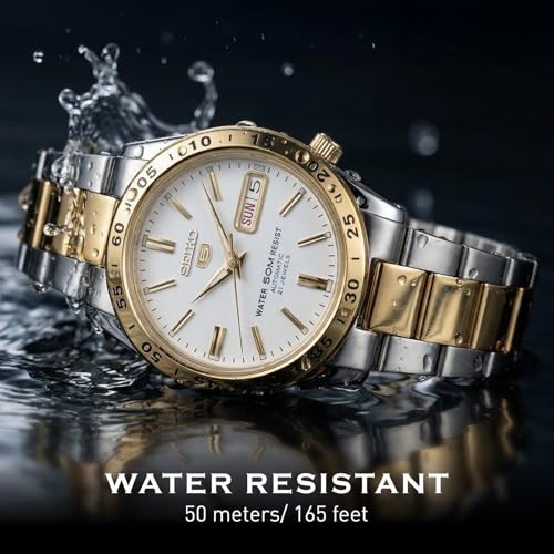 Image of SEIKO Automatic Watch for Men 5-7S Collection | Day /date Calendar, Luminous Hands, Stainless Steel Case & Bracelet, Black Dial, 7S26 Automatic Movement, 30M Water-Resistant