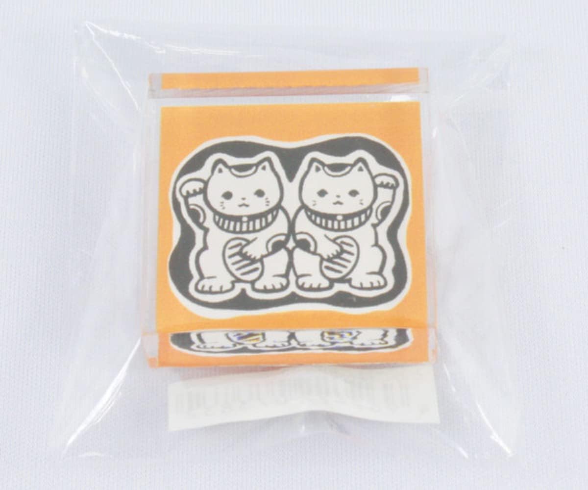 Sanby Tomik-clear2 Tomik-clear2 Acrylic Stamp, Double Maneki-Cat