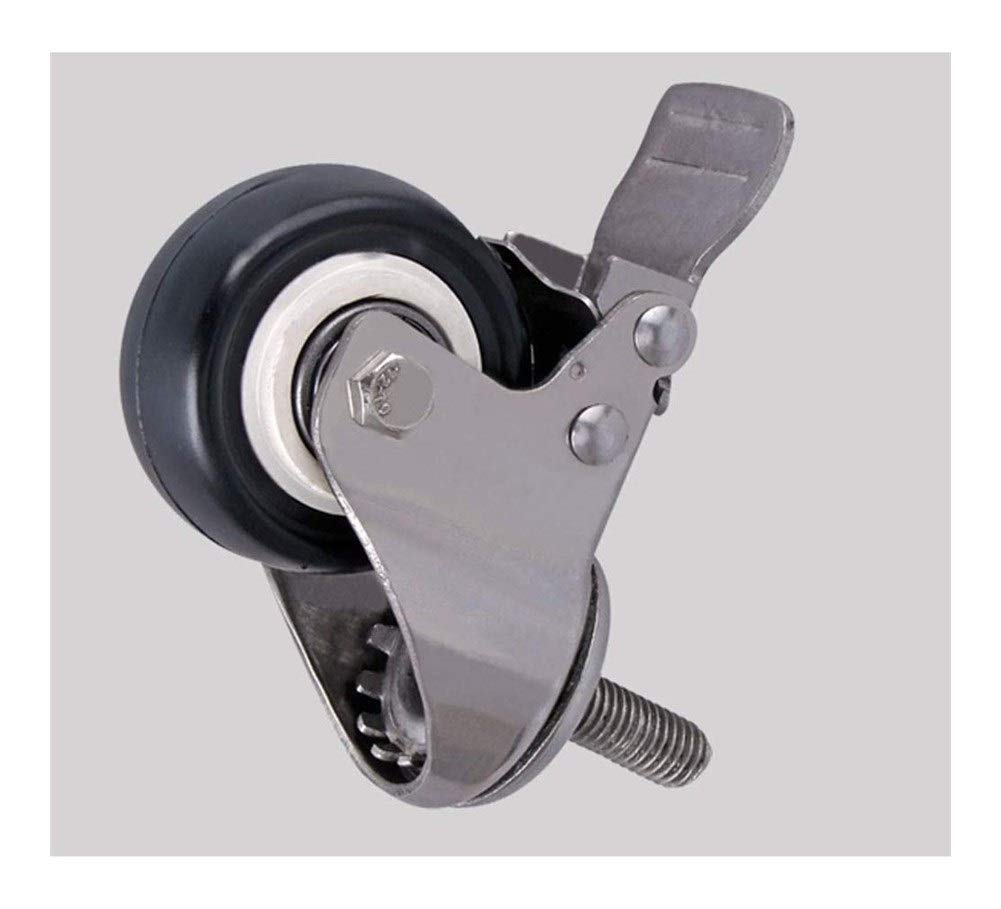 Kółka Kółka Gwint M8/M10/M12 do mebli 1,5''/2 cale (50 mm) Wytrzymałe 300 kg Cichy PU z hamulcem Obrotowe Małe kółka do stołu Biurko Wózek Łóżeczko dziecięce 4 szt.