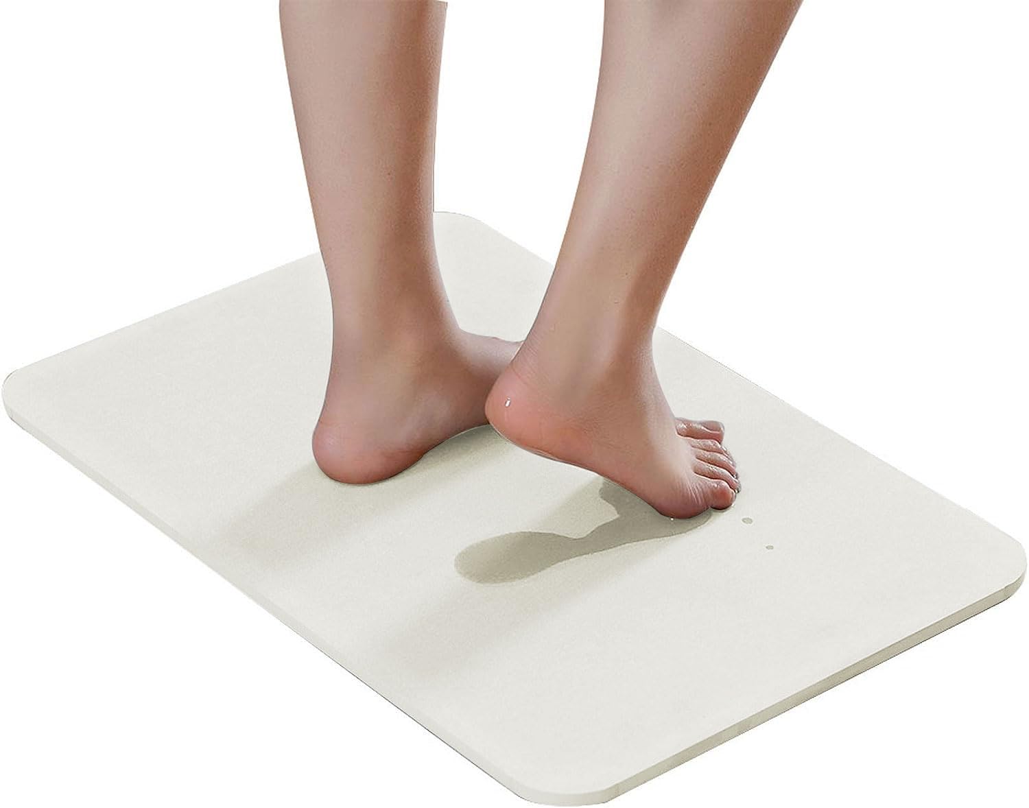 THMINS Stone Bath Mat, Diatomaceous Earth Shower Mat, Non-Slip Super Absorbent Quick Drying Bathroom Floor Mat, Natural, Easy to Clean… white-60x40cm stone