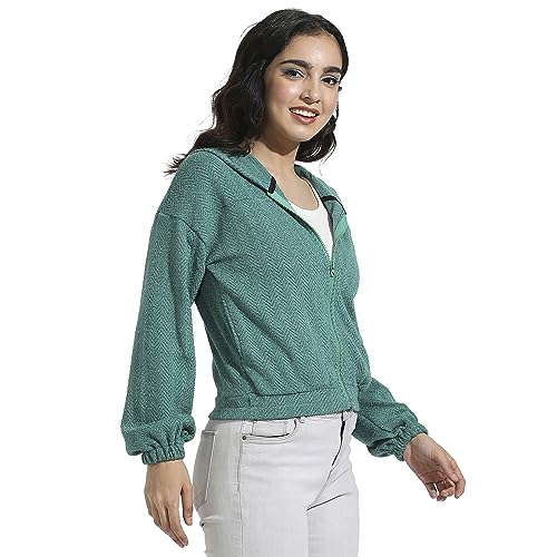 Image of PINACOLADA Women's Colorblock Sweatshirt with Ribbed Hem for Casual Wear | Low-High Neck | Long Sleeve | Button Closure | Cotton Sweatshirt Crafted with Comfort Fit for Everyday Wear