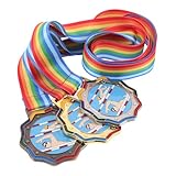 Application universelle : convient aux tournois de natation, aux journées scolaires et à d'autres événements compétitifs, médaille avec rubans de cou, médaille de dessin animé
