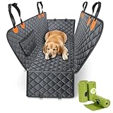 ARGNOOR Dog Car Seat Cover with Free Poop Bags, Waterproof 600D Car Seat Protector, Dog Hammock for Cars with Seatbelt & Side Flap, Scratchproof Non-Slip Pet Seat Cover for Car Trucks & SUVs