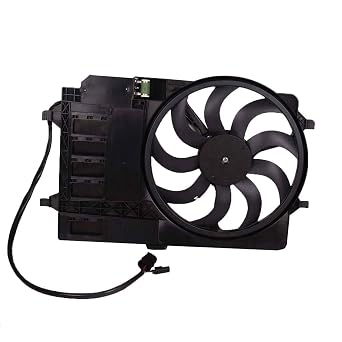 Radiator Cooling Fan Glossy Black Stainless Steel Motor Assembly for Mini for Cooper 1.6L 2002-2003 Front 620-902 A0028A0043