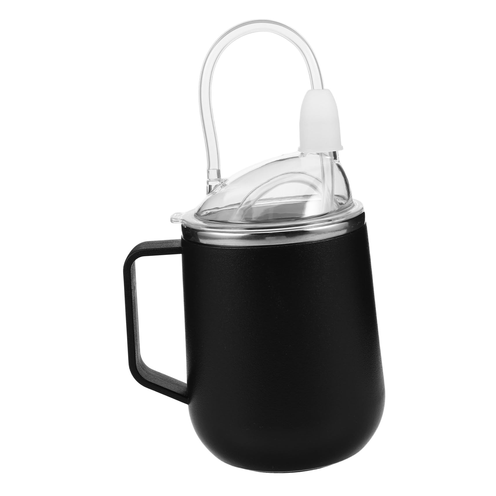 Auslaufsicherer Edelstahl Pflege-trinkbecher mit Strohhalm für Senioren Ergonomischer Griff Stabiler Lidded Cup für Betroffene Patienten und Flüssigkostversorgung