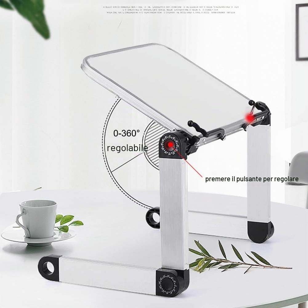 Leggio Libri -Altezza e angolo regolabili supporto per libri, Reggilibri per la Lettura con bracci in alluminio e clip per raccoglitori, leggio libro per Big Hard HardCover, ricetta e laptop iPad